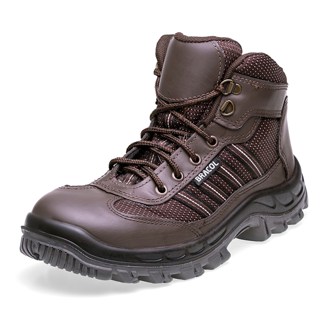 Bota Nobuck Bracol Blq Premium Marrom Biqueira Pvc Ca