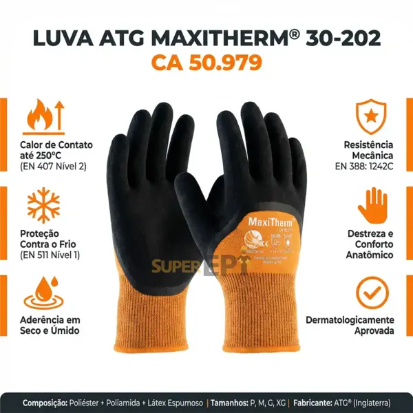 imagem do produto Luva Atg Maxitherm Modelo 31.000 Alta Temperatura Até 250º CA 50979