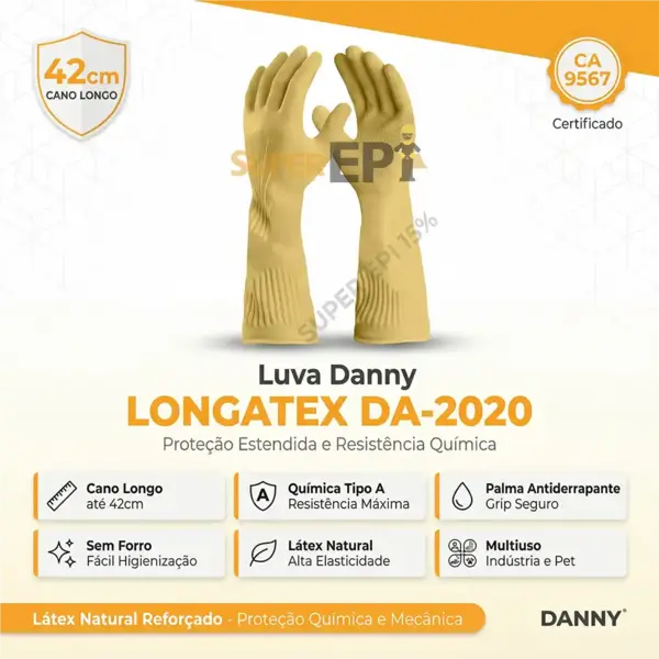Luva de Segurança Longatex DA-2020 CA 9567 Danny