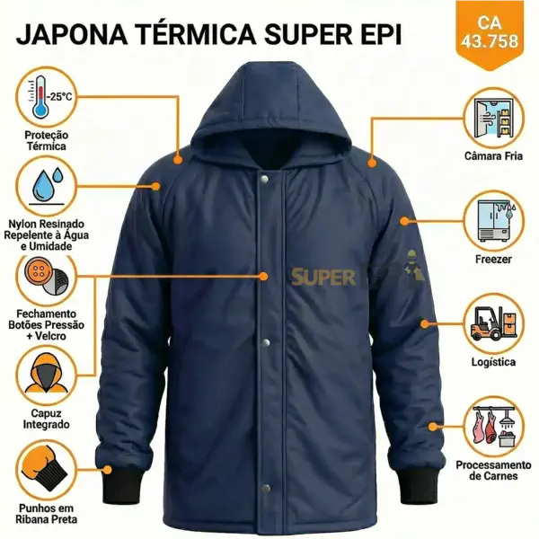 Japona Térmica para Frigorífico Azul Marinho até -25ºC Azul Super
