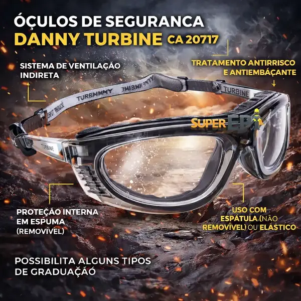 Óculos STEELPRO TURBINE Danny Elástico Antiembaçante CA20717