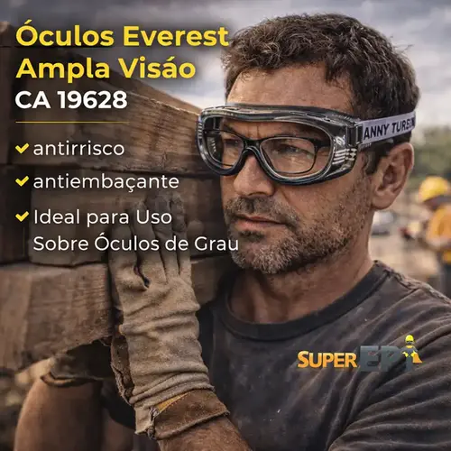 Óculos de Proteção EVEREST SteelPro Ampla Visão