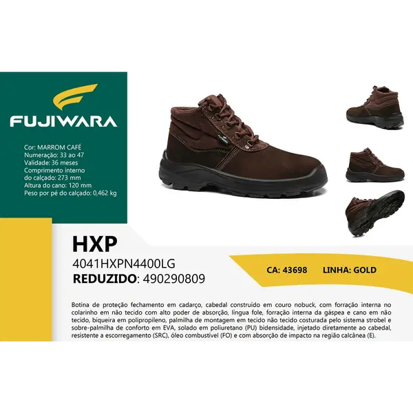 Botina NoBuck Fujiwara Denver HXP Marrom CA 43698
