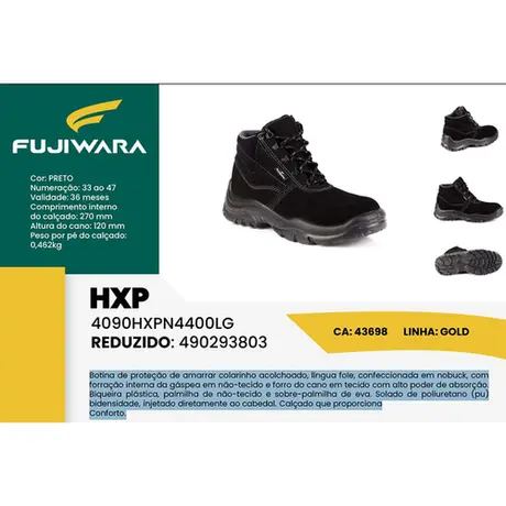 Bota Fujiwara Denver Hxp Preta 4041HXPN4400LG