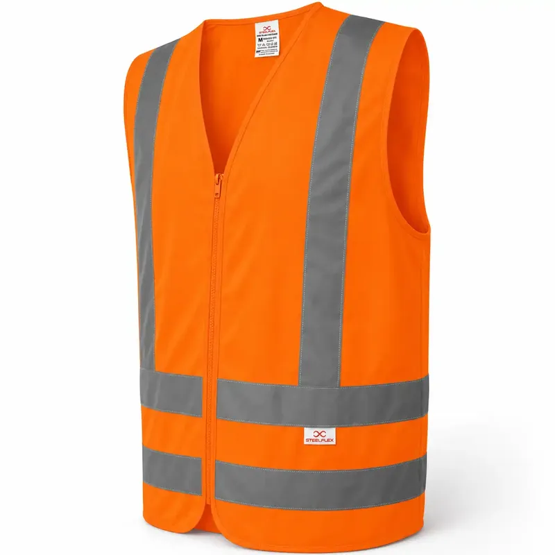 imagem do produto Colete Refletivo Steelflex Sem Bolso Laranja Fluorescente NBR 15292 Classe 2 STF VACL90030 imagem do produto Colete Refletivo Steelflex Sem Bolso Laranja Fluorescente NBR 15292 Classe 2 STF VACL90030