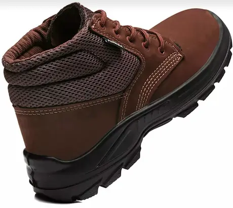 Couro Nobuck Bota Fujiwara Marrom Botina Nobuck Bico Composite