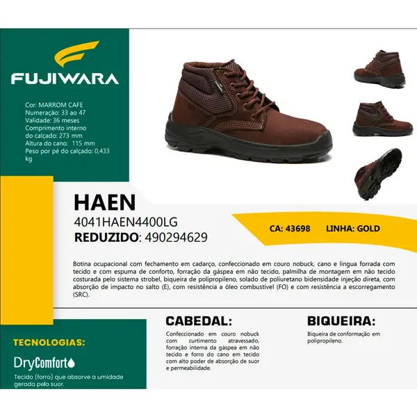 Botina Fujiwara Dubai HAE Nobuck Marrom CA 43698