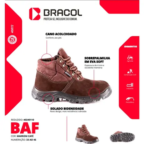 Bota Nobuck Bracol BAF Marrom 4031BAFN4400LL CA 40872