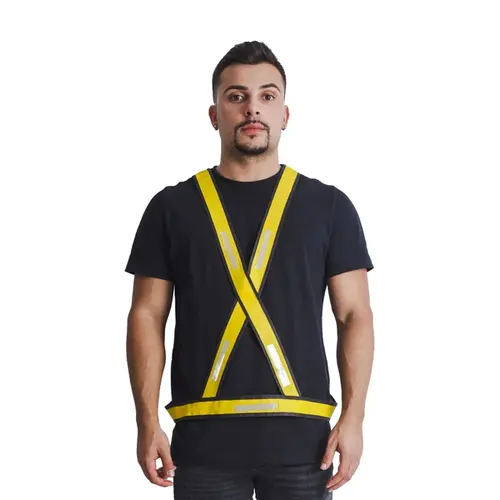 Colete Refletivo tipo X Amarelo c/ Prata Maicol