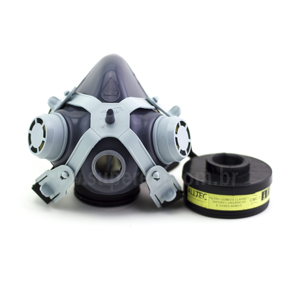 Máscara Alltec Com 1 Filtro CMC1 Para Vapor Orgânico e Ácido Máscara Alltec Com 1 Filtro CMC1 Para Vapor Orgânico e Ácido
