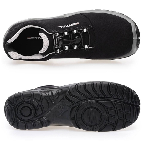 Sapato de Segurança Estival Energy EN10021S2 Preto e Cinza Bico de Pvc CA  44592