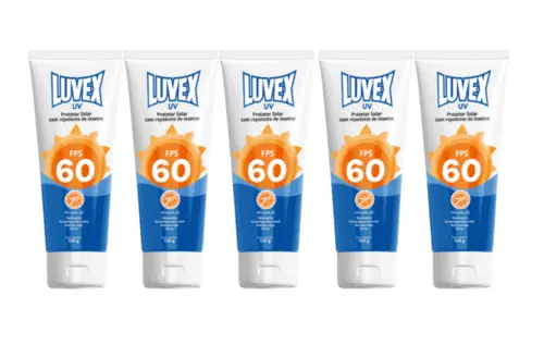 imagem do produto Protetor Solar Com Repelente Luvex FPS 60 Bisnaga 120gr Kit Com 5 Unidades