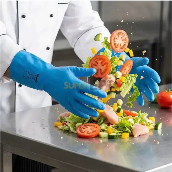 Luva Nitrisilver Danny Azul Forro Silver Antialérgica 43861