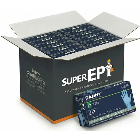 imagem do produto Luva Nitrílica SENSIFLEX FLEX - Caixa Master - 10 DISPENSER CA 42979