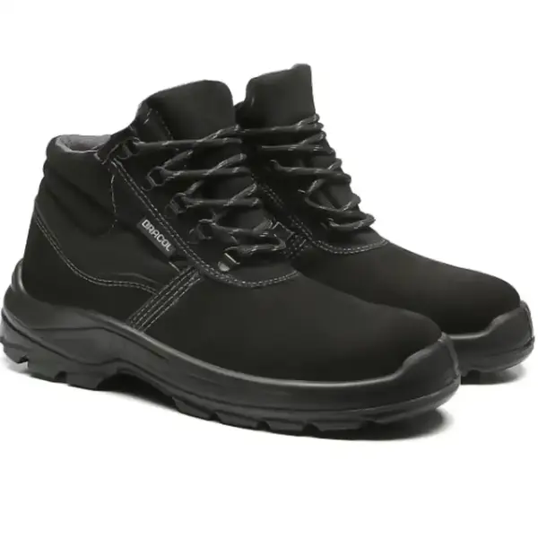 Bota de Segurança Nobuck Bracol Linha BAF Cor Preta Com Bico de Pvc CA 40872