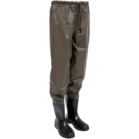 imagem do produto Calça Para Saneamento 100% Imperméavel Com Botas Acopladas Vértice Verde Militar CA 43187