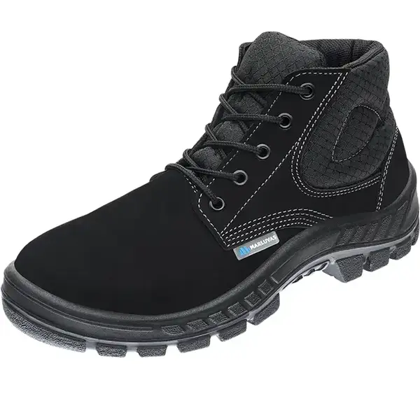 imagem do produto Bota em Couro Nobuck Marluvas 50B26-CB-BP Preta Leve e Confortável Com Bico PVC CA 45611