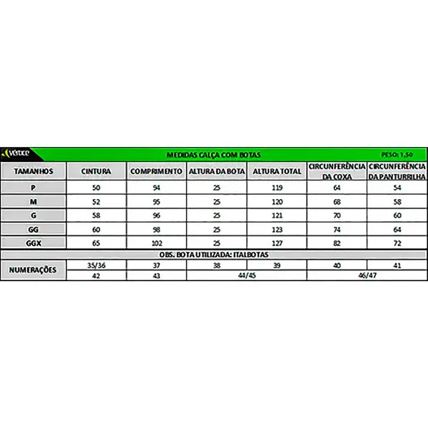 imagem do produto Calça Jardineira de Saneamento Imperméavel Com Botas Acopladas e Suspensório Vértice Verde Militar CA 43147