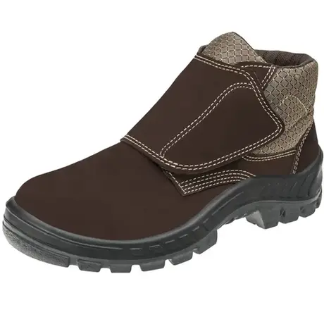 imagem do produto Bota de Segurança Marluvas 50B26 CB VEL BP Marrom Café Em Couro Nobuck com Velcro e Bico de Pvc CA 43273