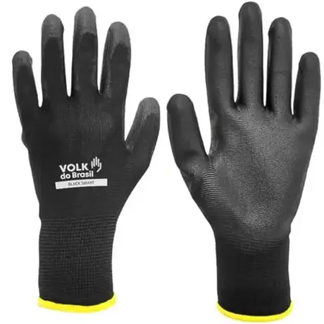 imagem do produto Luva de Segurança Volk Black Smart com Banho de PU – Tátil e Flexível – CA 46932
