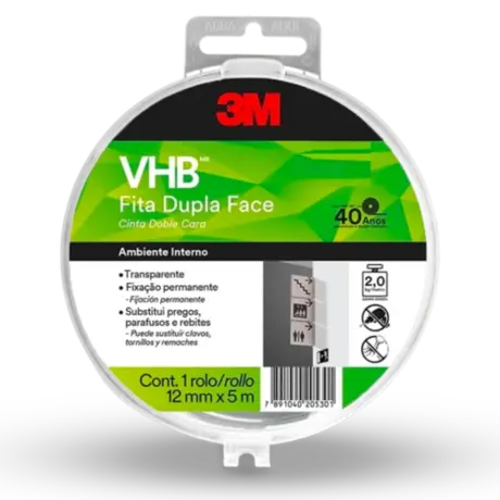imagem do produto Fita Dupla Face 3M VHB 4910 12MM X 5M Ótima Alternativa de Fixação em Geral HB004522973 imagem do produto Fita Dupla Face 3M VHB 4910 12MM X 5M Ótima Alternativa de Fixação em Geral HB004522973