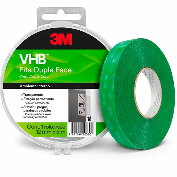 Fita Dupla Face 3M VHB 4910 12MM X 5M Fixação Geral