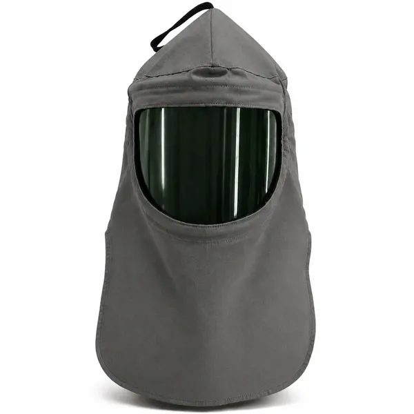 imagem do produto Capuz para Arco Elétrico Leal Tipo Carrasco Risco 4 Cinza com Visor Verde CA 49406