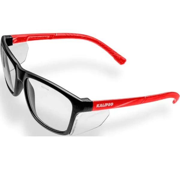 imagem do produto Óculos de Segurança Kalipso Cancun Haste Vermelha Incolor Permite Lentes Corretivas CA 45873