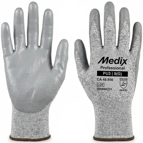 imagem do produto Luva Anti-Corte PU3 MBX Medix Com Banho de PU Resistente a Corte Teste Nível D CA 48856