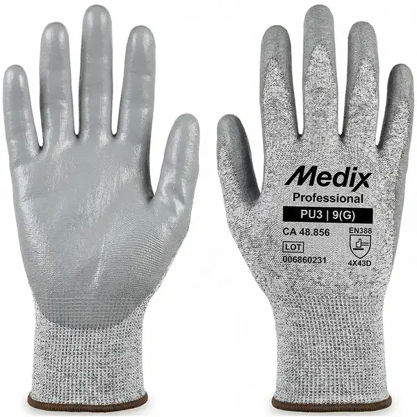 imagem do produto Luva Anti-Corte PU3 MBX Medix Com Banho de PU Resistente a Corte Teste Nível D CA 48856