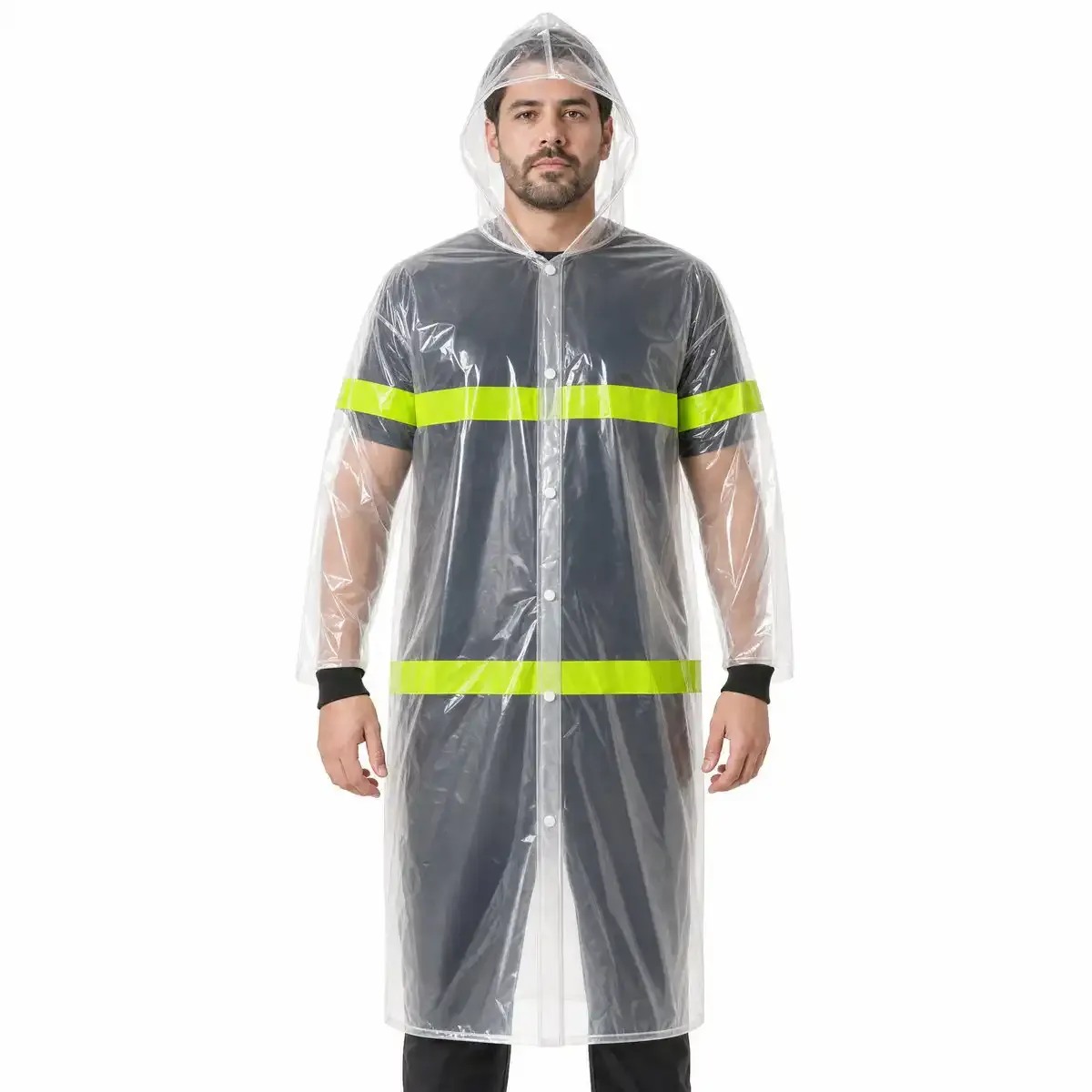 imagem do produto Capa de Chuva Brascamp PVC Laminado Incolor com Capuz Refletivo Verde Frente e Costas Impermeável CA 28450 imagem do produto Capa de Chuva Brascamp PVC Laminado Incolor com Capuz Refletivo Verde Frente e Costas Impermeável CA 28450