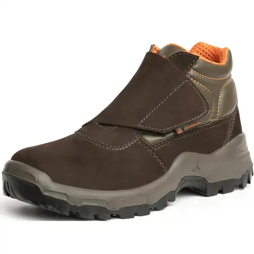 imagem do produto Bota de Segurança Delta Plus Vitória OB SRA Couro Marrom Nobuck e Velcro Bico de PVC CA 35437