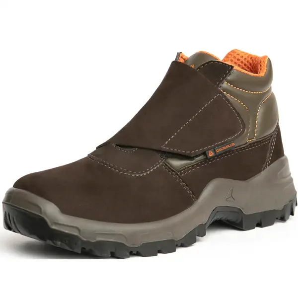 imagem do produto Bota de Segurança Delta Plus Vitória OB SRA Couro Marrom Nobuck e Velcro Bico de PVC CA 35437