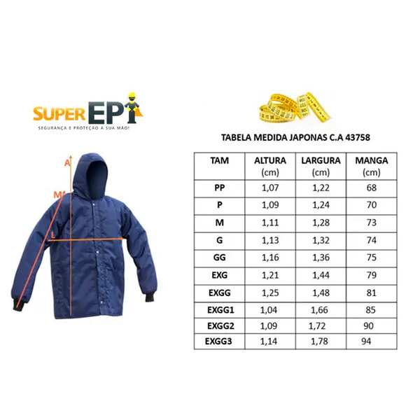 imagem do produto Japona Térmica -25º Verde Câmara Fria, Frigoríficos, Açougue  CA 43758