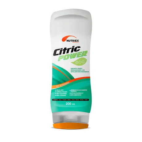 imagem do produto Sabonete Líquido Desengraxante Citric Power Eco Nutriex 200ml Sem Fragrância Remover Sujeiras Pesadas das Mãos