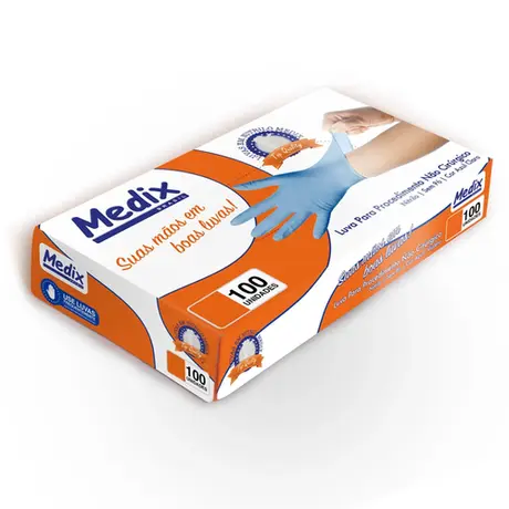 imagem do produto Luva Nitrílica Descartável Medix Azul Profissional Caixa com 100 Unidades CA 44528 imagem do produto Luva Nitrílica Descartável Medix Azul Profissional Caixa com 100 Unidades CA 44528