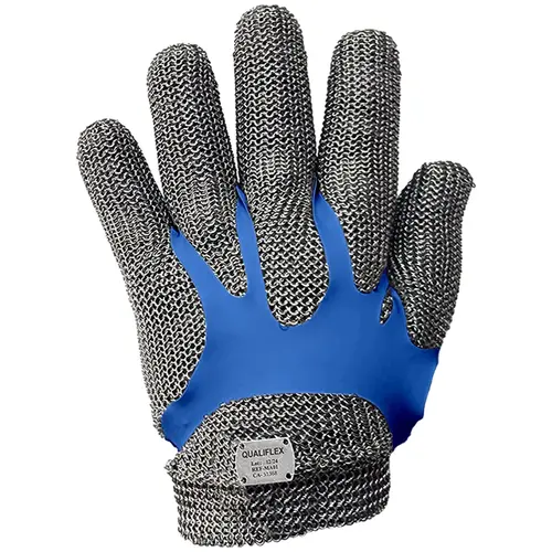 imagem do produto Luva de Malha de Aço 100% Inoxidável Qualiflex Punho Curto Anatômica Acompanha Ajustador CA 51368