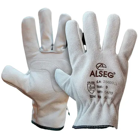 imagem do produto Luva de Vaqueta Mista Petroleira  Alseg Dorso em Raspa CA 25639