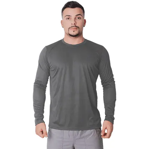 imagem do produto Camiseta de Manga Longa Proteção UV50 + Em Poliéster na Cor Cinza Leve E Confortável