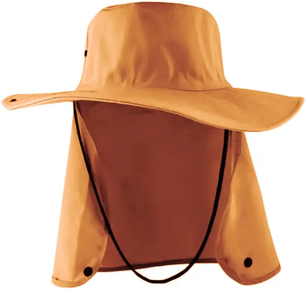 Chapéu Pescador Com Proteção na Nuca Com Proteção Uv Cor Laranja