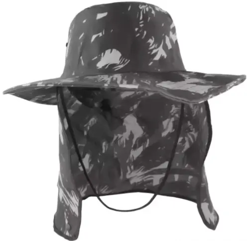 imagem do produto Chapéu Pescador Com Proteção na Nuca Com Proteção Uv Camuflado Preto e Cinza