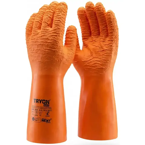imagem do produto Luva de Proteção Tryon Max 22.700 Next Safety Em Látex Reforçado Corrugado Impermeável e Térmica CA 51785