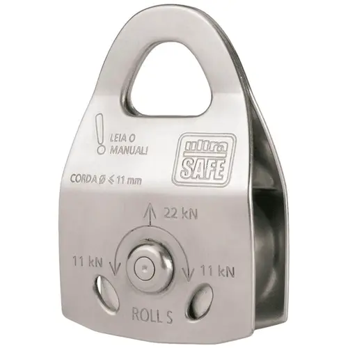 imagem do produto Polia Simples Ultra Safe Roll S  Em Aço Inox Para Uso em Corda até 11mm Código USP400840100