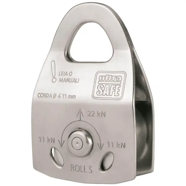 imagem do produto Polia Simples Ultra Safe Roll S  Em Aço Inox Para Uso em Corda até 11mm Código USP400840100
