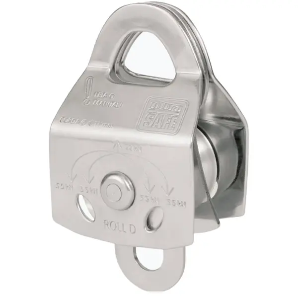 imagem do produto Polia Dupla Ultra Safe Roll D Em Aço Inox Para Corda Até 12MM Código USP400850100