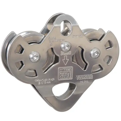 imagem do produto Polia Dupla Twister Ultra Safe Em Aço Inox Para Corda Até 13MM Ou Cabo de Aço USP400880000