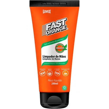 imagem do produto Desengraxante Luvex Fast Orange Limpador de Mãos Esfoliante Renovador de Pele  200 Gramas