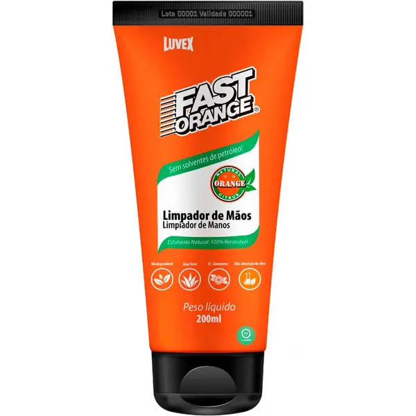 imagem do produto Desengraxante Luvex Fast Orange Limpador de Mãos Esfoliante Renovador de Pele  200 Gramas