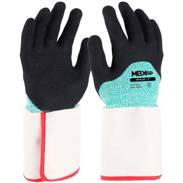 imagem do produto Luva Medix NitriCuff Proteção ao Corte Com Banho Nitrílico Palma e Punho em Lona CA 48744