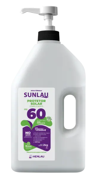 imagem do produto Protetor Solar Sunlau Marca Henlau Fator 60 Com Repelente Com Icaridina Frasco 2 kG